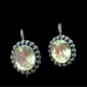 Elegant Silver and Champagne color Citrine Earrings.